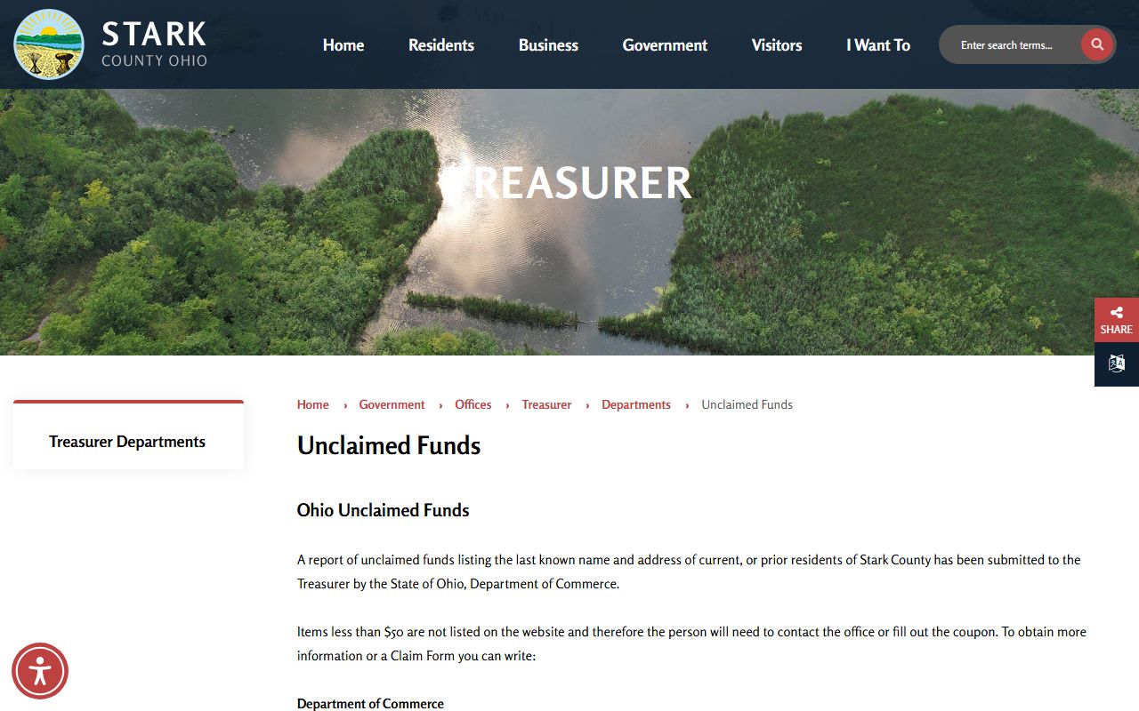 Stark County Treasurer unclaimed funds for Canton