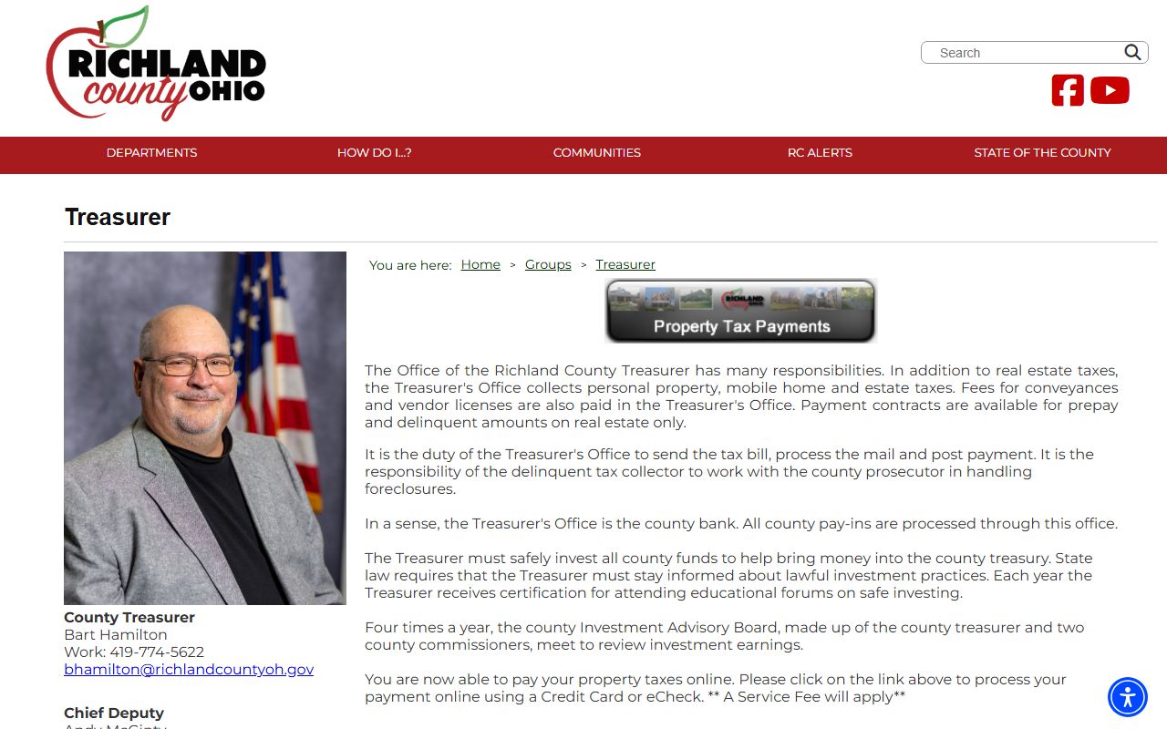 Mansfield unclaimed money resources on Richland County Treasurer website