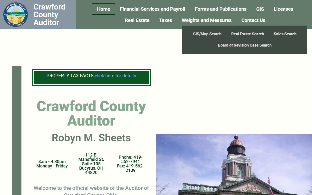 Crawford County Auditor unclaimed funds list and website