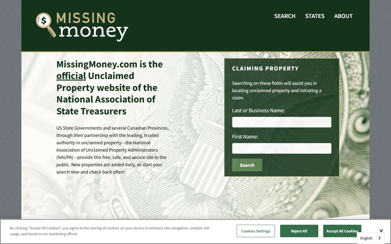 MissingMoney.com unclaimed funds search for Fulton County Ohio