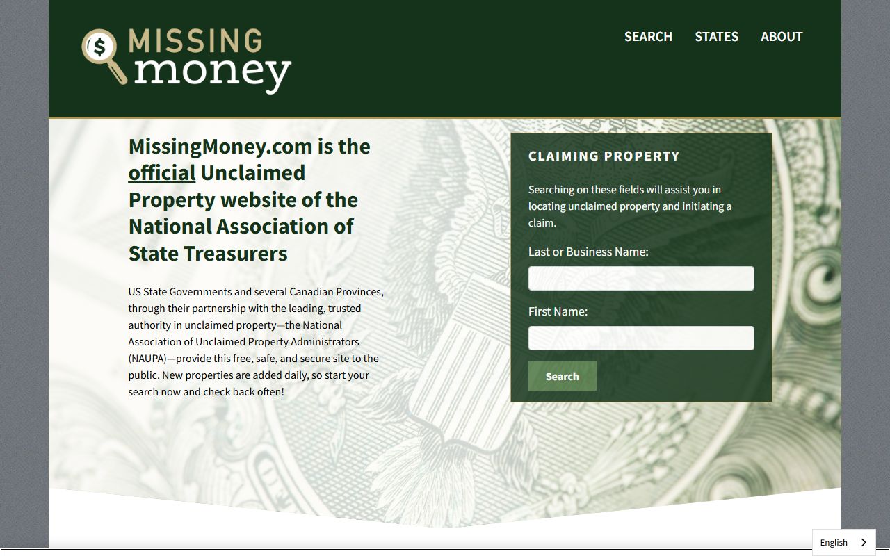 MissingMoney.com search for Gallia County Ohio unclaimed money