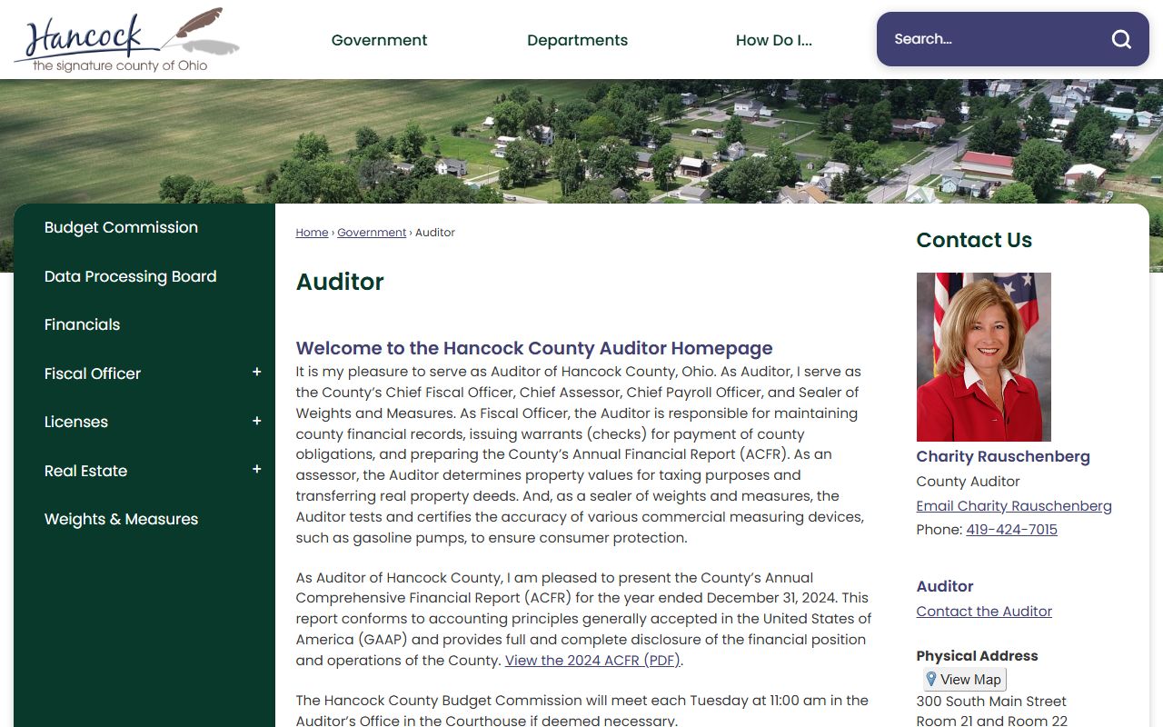Hancock County Auditor office website