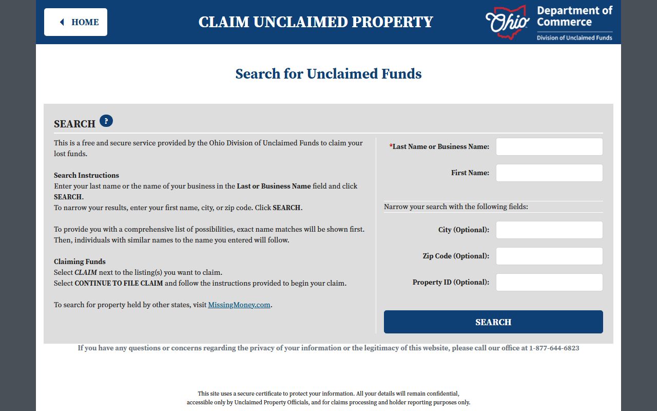 Ohio unclaimed funds search for Lucas County residents